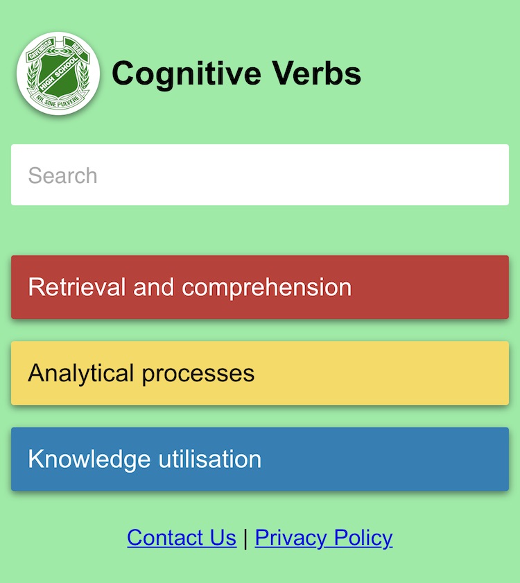 Cognitive verbs homepage