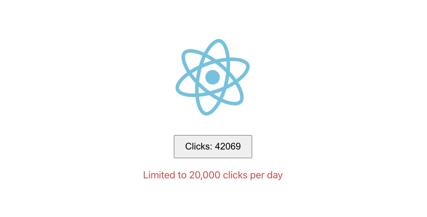 Button with an incrementing counter